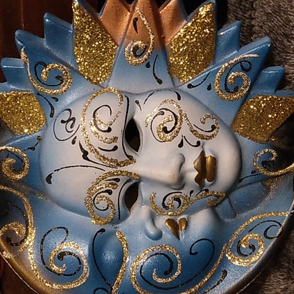 Authentic Maschera del Galeone Mask Sun  and Moon  Ornament - Picture 1 of 7
